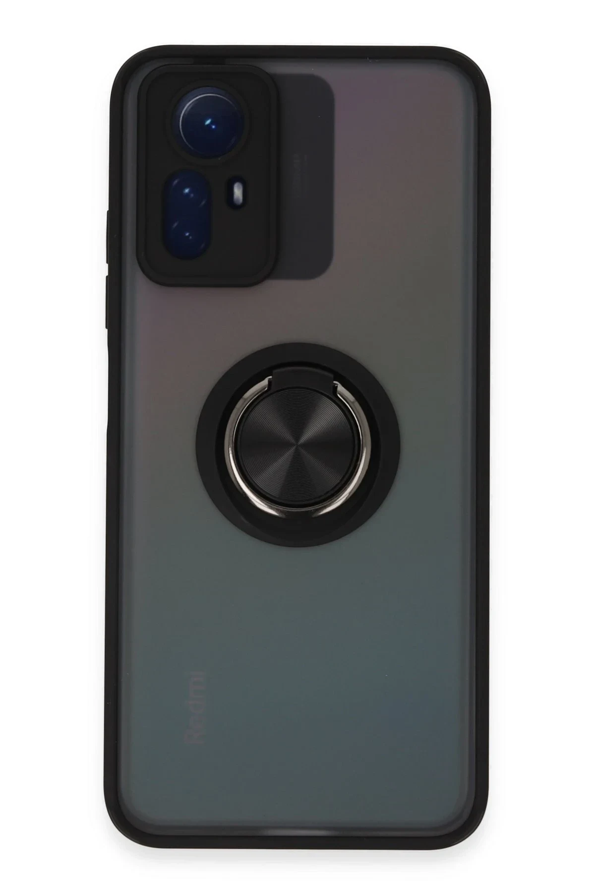uryport Xiaomi Redmi Note 12S Kılıf Montreal Yüzüklü Silikon Kapak - Siyah