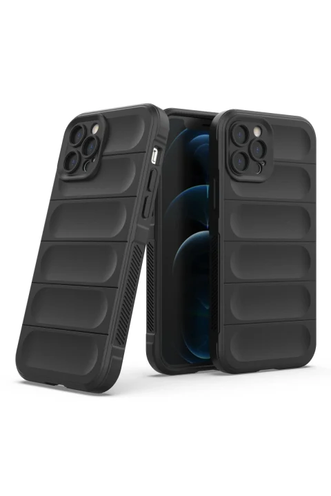 uryport Apple iPhone 12 Pro Max Kılıf Optimum Silikon - Siyah