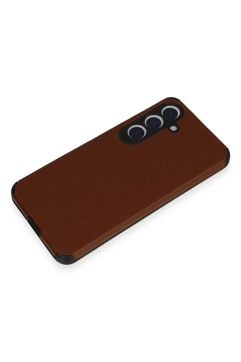 uryport Samsung Galaxy S24 Kılıf Loop Deri Silikon - Kahverengi