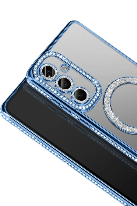 uryport Samsung Galaxy A57 5G Joke Simli Magneticsafe Kılıf - Mavi