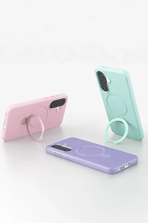 uryport Samsung Galaxy A37 5G Regal Magsafe Standlı Kapak - Lila