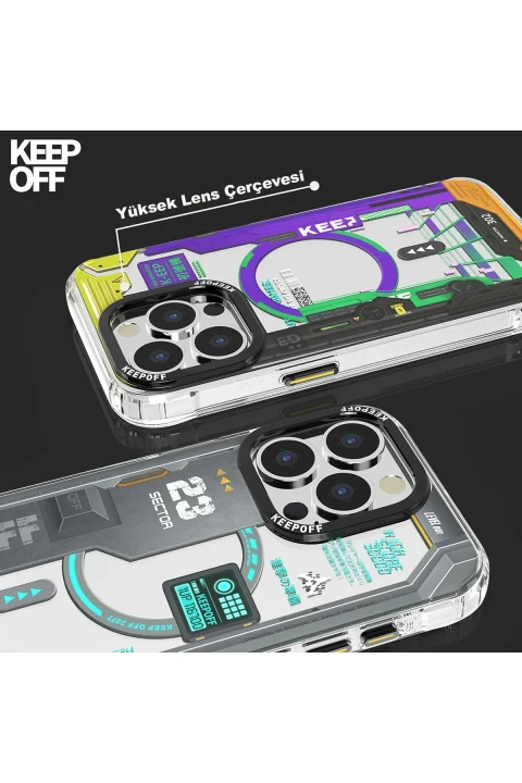 Keep Off Apple iPhone 15 Future Armor Magsafe Kapak - Black Samurai