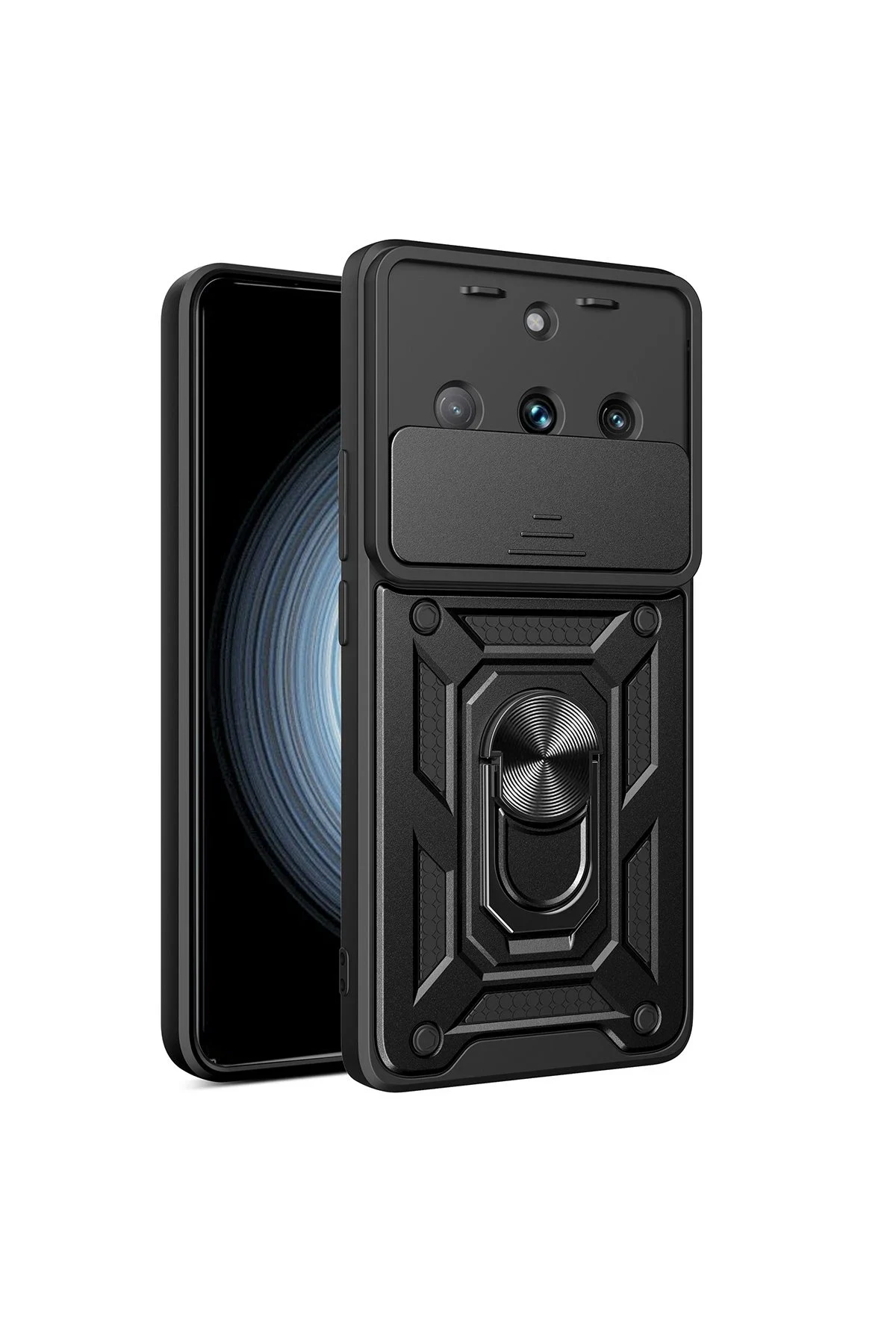 uryport Realme 11 Pro Kılıf Pars Lens Yüzüklü Silikon - Siyah