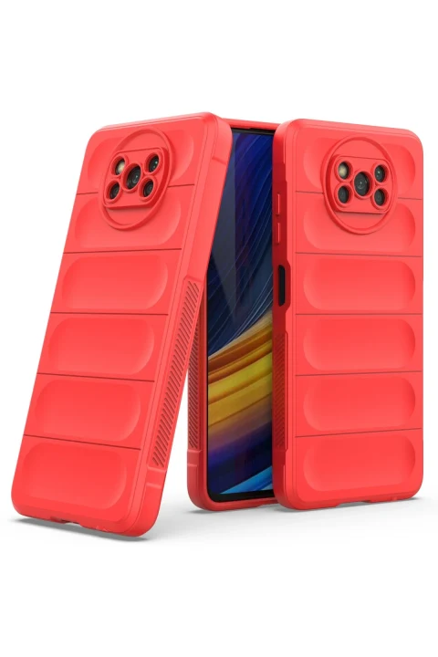 uryport Xiaomi Pocophone X3 Kılıf Optimum Silikon - Kırmızı