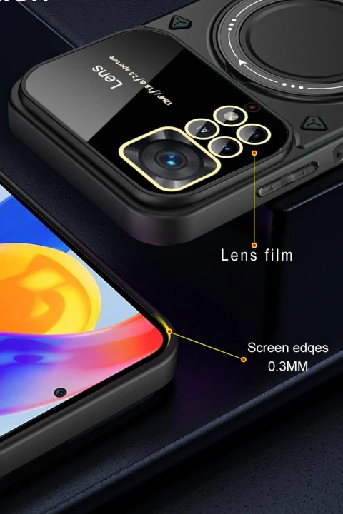 uryport Xiaomi Redmi Note 12 Pro 4G Kılıf Joy Lens Standlı Kapak - Kırmızı