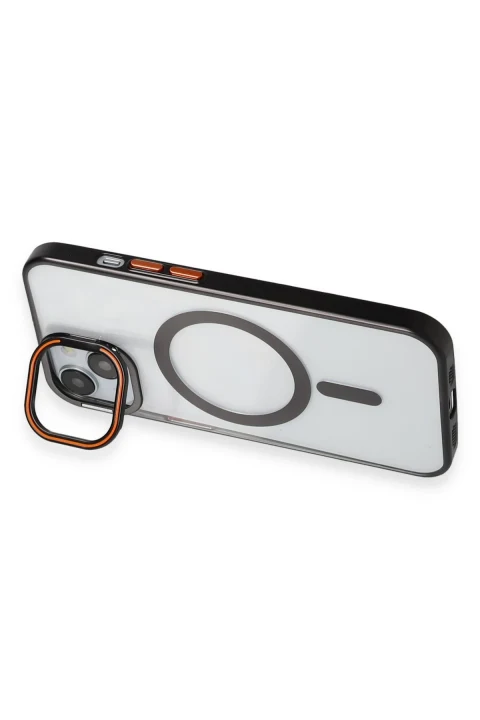 Joko Apple iPhone 15 Crown Lens Standlı Magsafe Kapak - Siyah