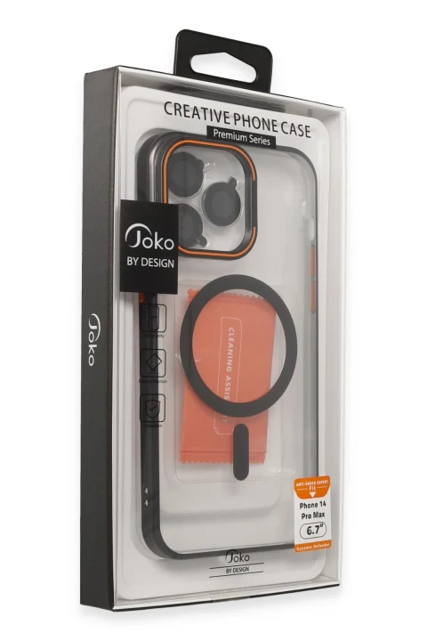 Joko Apple iPhone 15 Pro Crown Lens Standlı Magsafe Kapak - Siyah