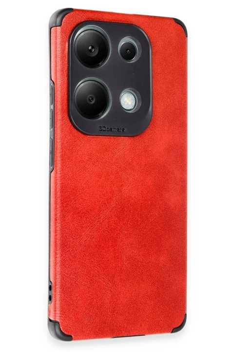 uryport Xiaomi Redmi Note 13 4G Kılıf Loop Deri Silikon - Kırmızı