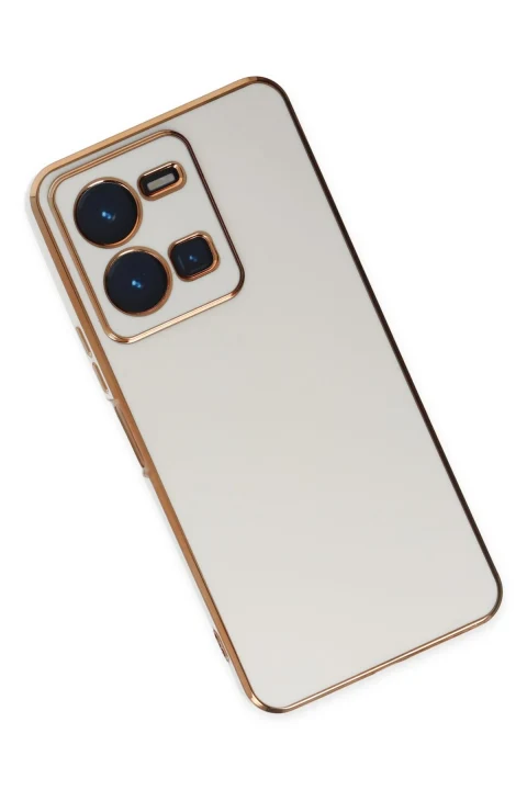 uryport Vivo Y35 Kılıf Volet Silikon - Beyaz