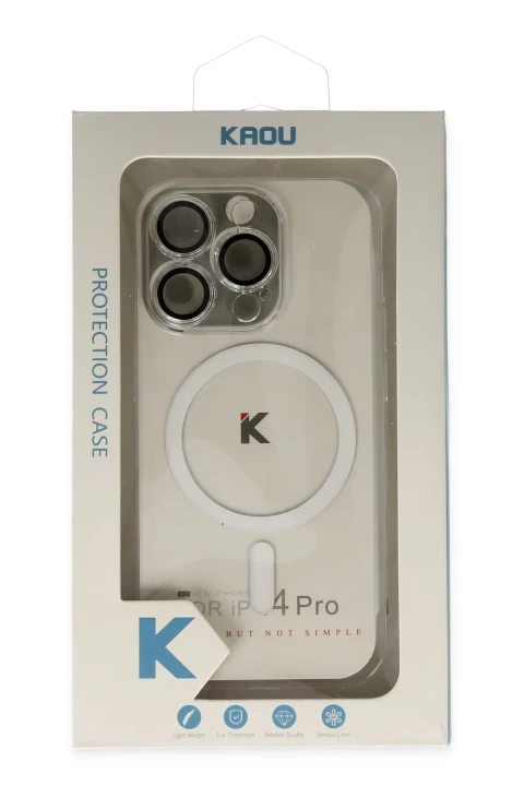 uryport Apple iPhone 14 Pro Max Kılıf Kaou Magneticsafe Slim Kapak - Şeffaf