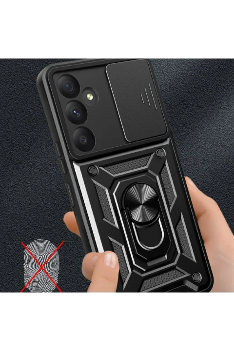 uryport Samsung Galaxy A55 5G Kılıf Pars Lens Yüzüklü Silikon - Kırmızı