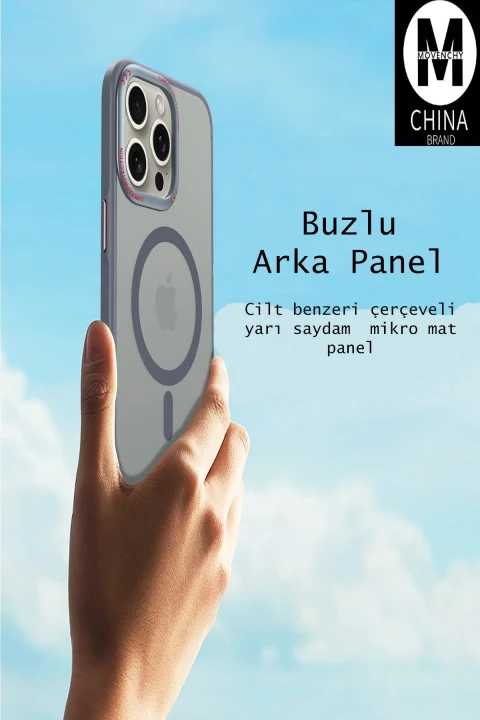 Movenchy Apple iPhone 14 Pro Max Kılıf Radyant Magsafe Kapak - Derin Mor