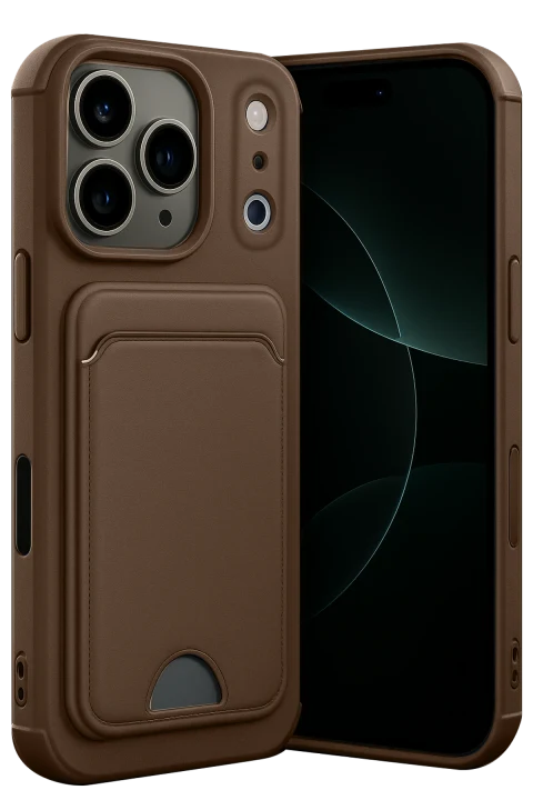 uryport Apple iPhone 17 Pro Kelvin Kartvizitli Silikon - Kahverengi