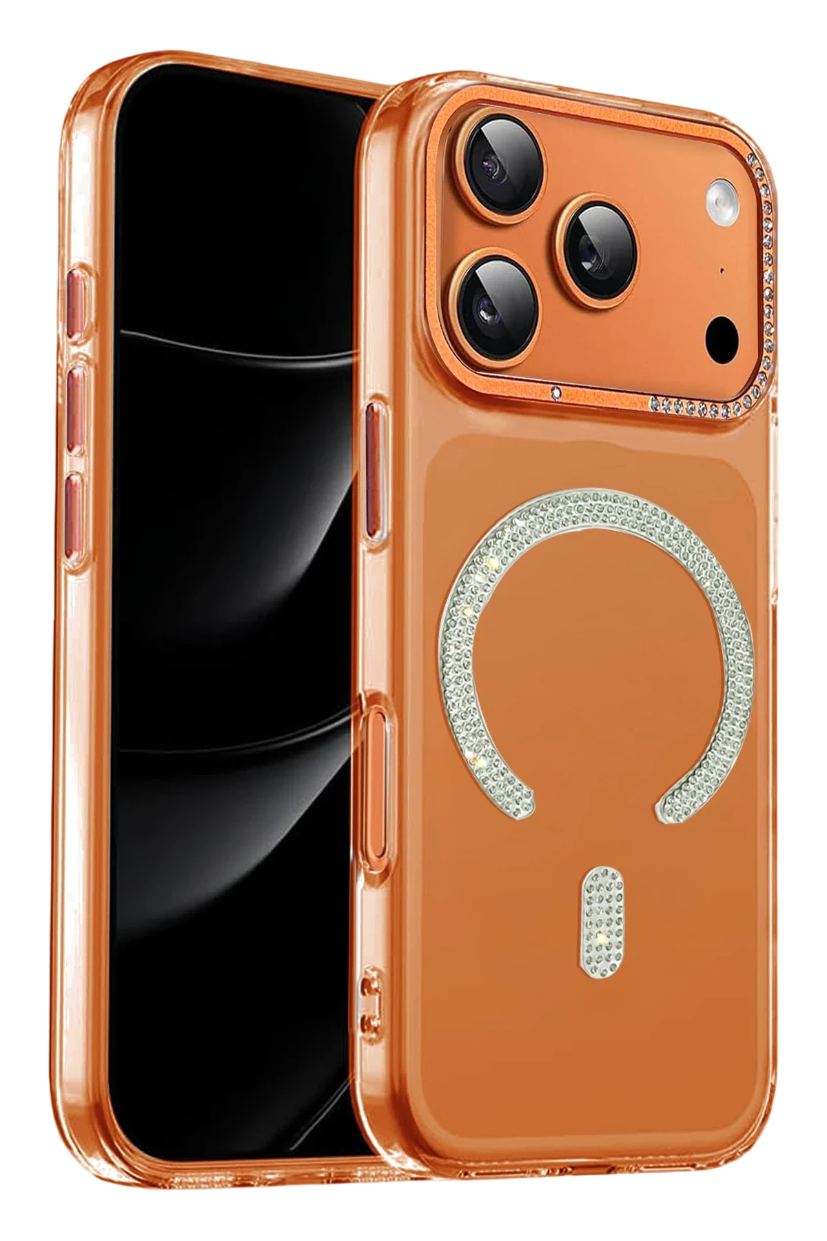 Joko Apple iPhone 17 Pro/18 Pro Tash Diamond Magsafe Kapak - Turuncu