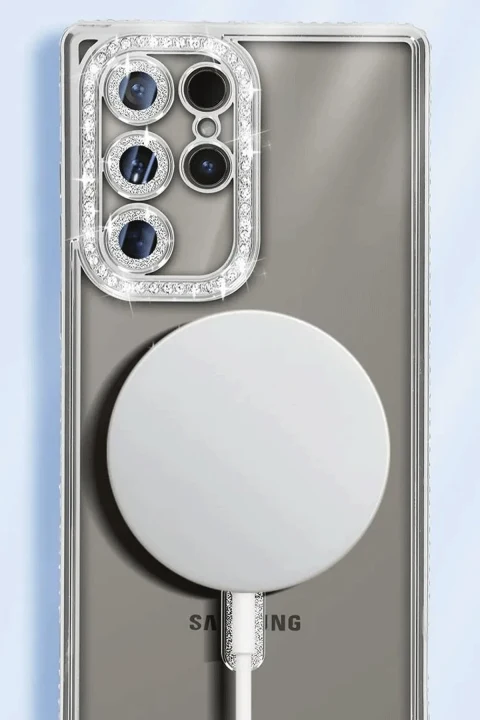 uryport Samsung Galaxy S25 Ultra Kılıf Joke Simli Magneticsafe Kılıf - Gri