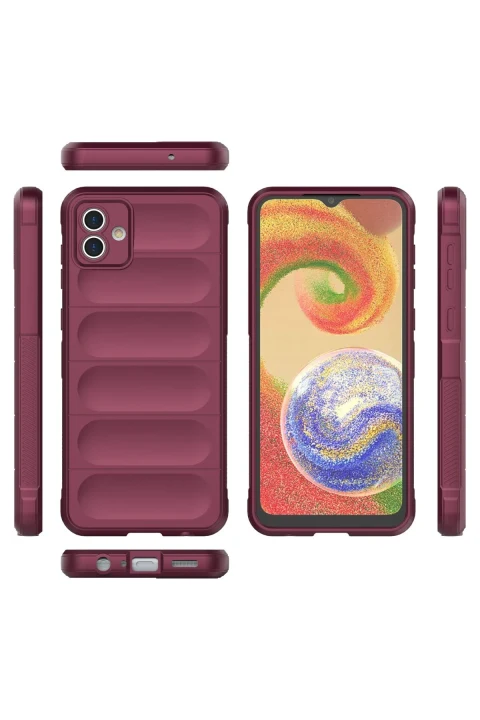 uryport Samsung Galaxy A04 Kılıf Optimum Silikon - Bordo