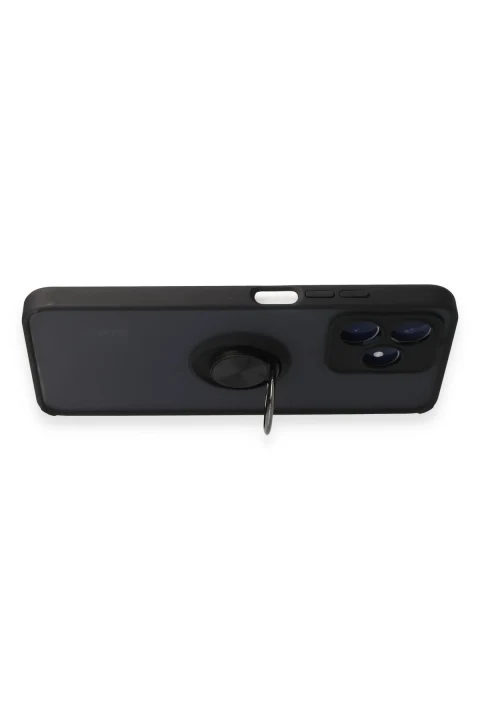 uryport Realme C53 Kılıf Montreal Yüzüklü Silikon Kapak - Siyah