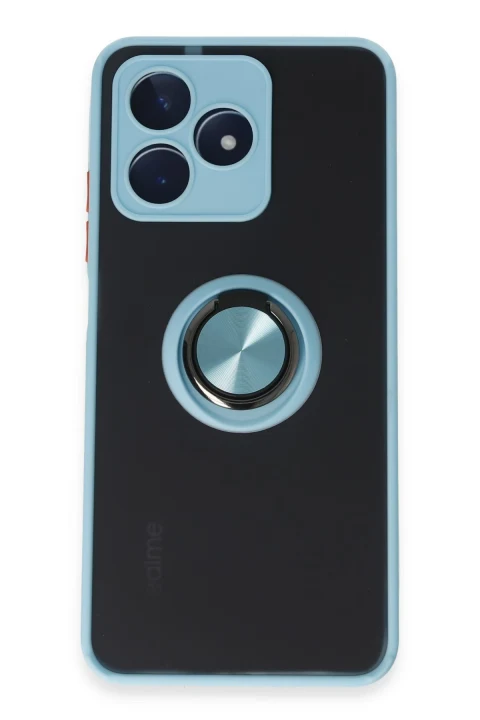 uryport Realme C53 Kılıf Montreal Yüzüklü Silikon Kapak - Buz Mavi