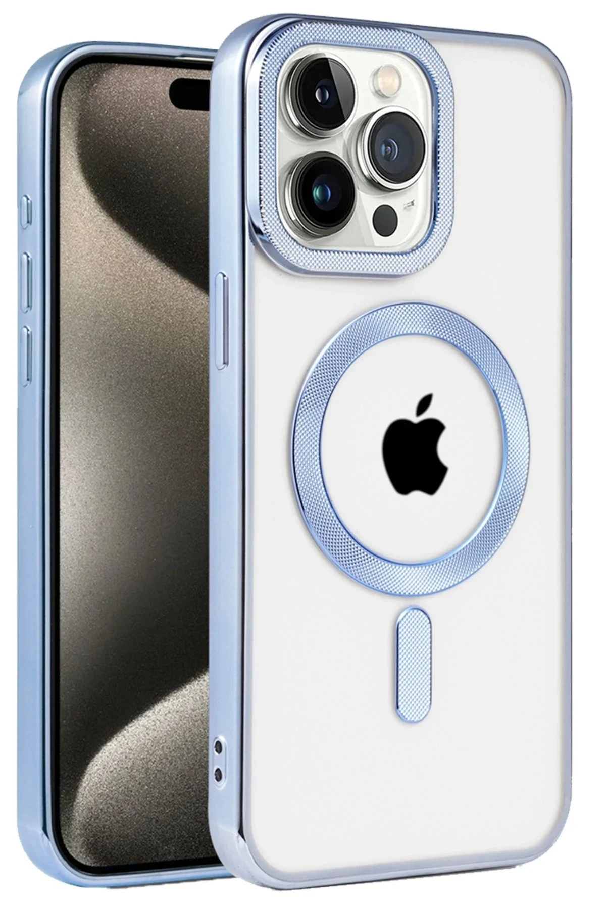 uryport Apple iPhone 15 Pro Kılıf Kronos Magsafe Kapak - Sierra Blue