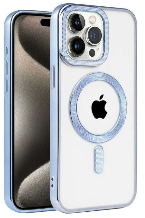 uryport Apple iPhone 15 Pro Kılıf Kronos Magsafe Kapak - Sierra Blue