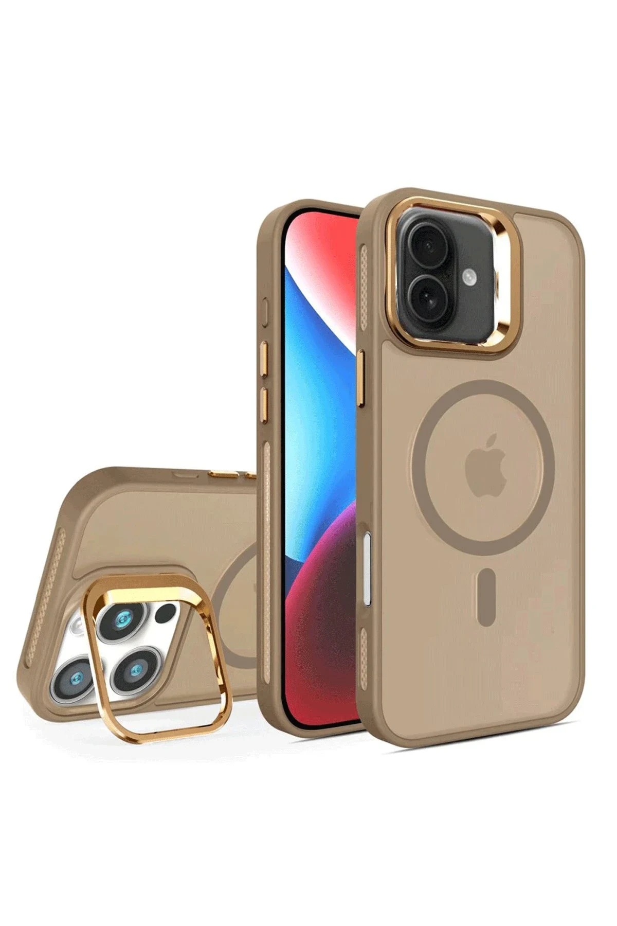 Joko Apple iPhone 16 Flet Lens Magsafe Kapak - Gold