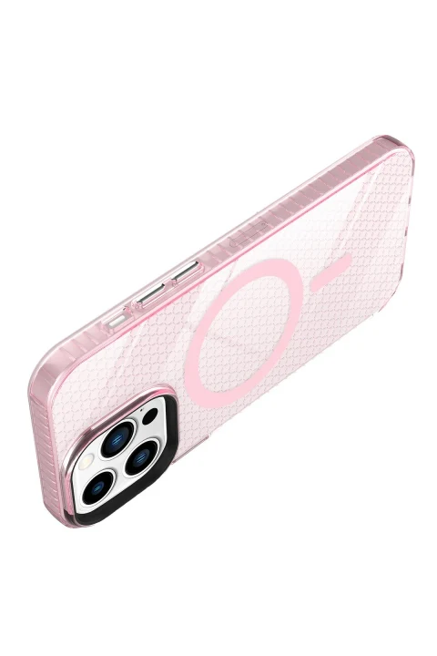 uryport Apple iPhone 14 Pro Kılıf Beta Magneticsafe Silikon - Pembe