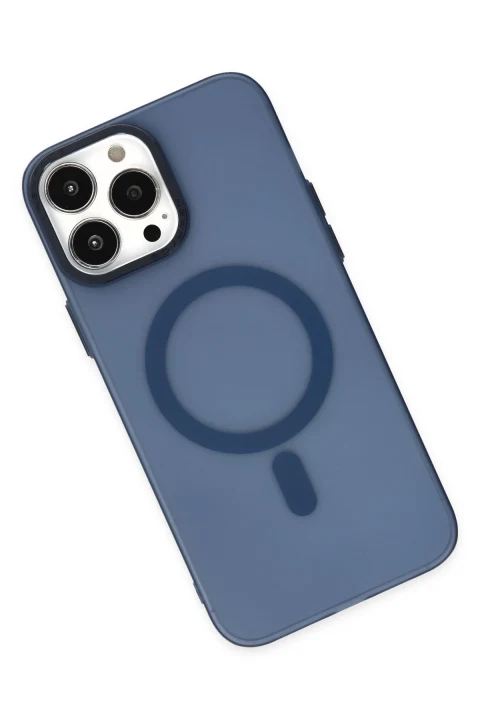uryport Apple iPhone 14 Pro Max Kılıf Lodos Magneticsafe Mat Kapak - Mavi