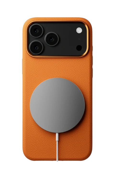 Joko Apple iPhone 17 Pro Max/18 Pro Max Wonder Deri Magsafe Kapak - Turuncu