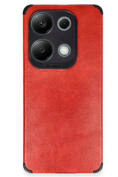 uryport Xiaomi Redmi Note 13 4G Kılıf Loop Deri Silikon - Kırmızı
