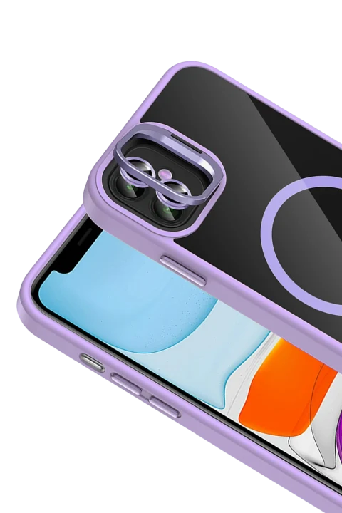 Joko Apple iPhone 11 Remim Lensli Magsafe Standlı Kapak - Lila