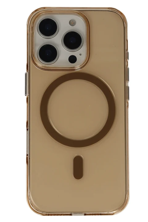 Joko Apple iPhone 16 Pro Gleam PC Sert Magsafe Kılıf - Şeffaf-Gold