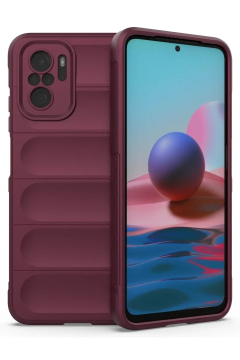 uryport Xiaomi Redmi Note 10 Kılıf Optimum Silikon - Bordo