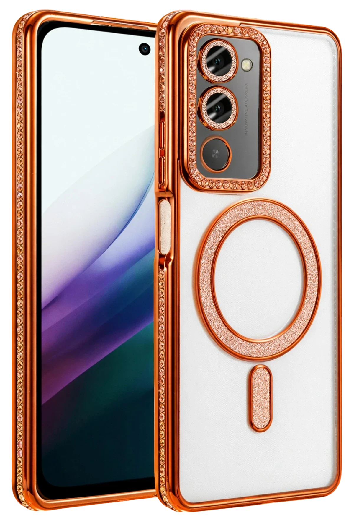 uryport Xiaomi Redmi 15 4G Joke Simli Magneticsafe Kılıf - Turuncu