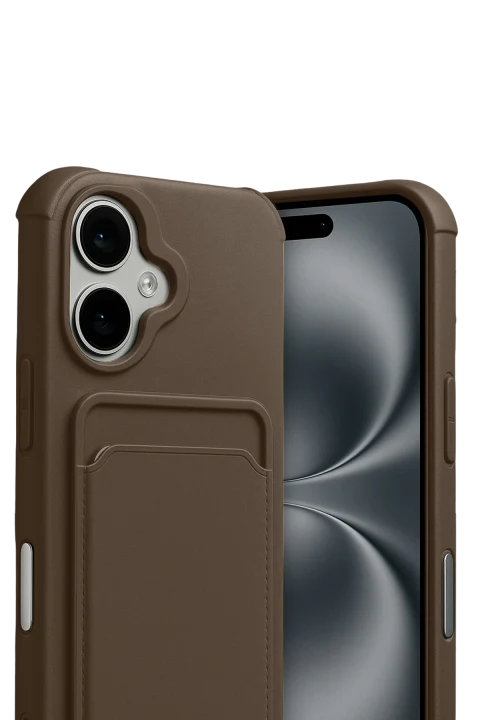 uryport Apple iPhone 17 Kelvin Kartvizitli Silikon - Kahverengi