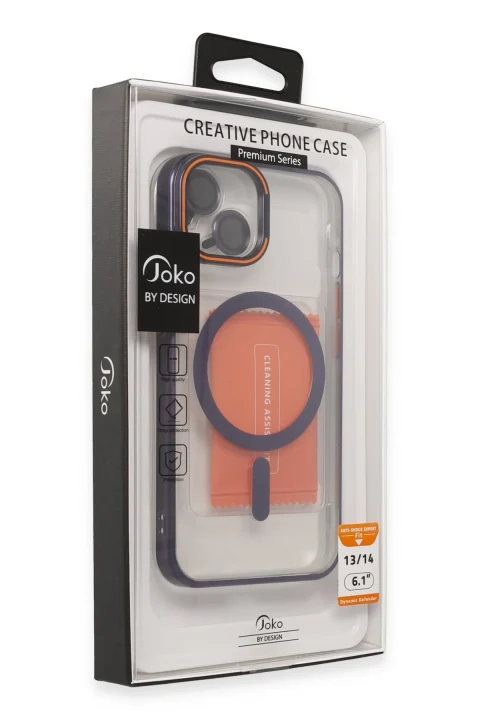 Joko Apple iPhone 14 Crown Lens Standlı Magsafe Kapak - Derin Mor
