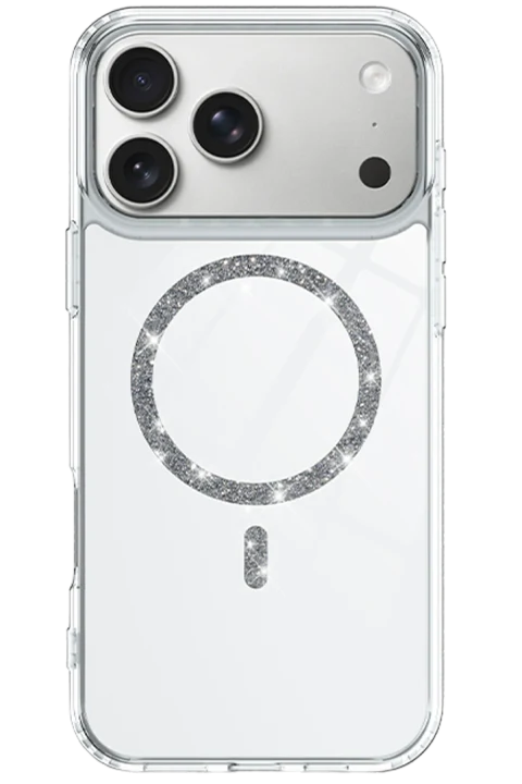 uryport Apple iPhone 17 Pro Max Live Diamond Magsafe Kapak - Şeffaf