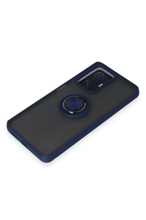 uryport Xiaomi Mi 11T Pro Kılıf Montreal Yüzüklü Silikon Kapak - Lacivert