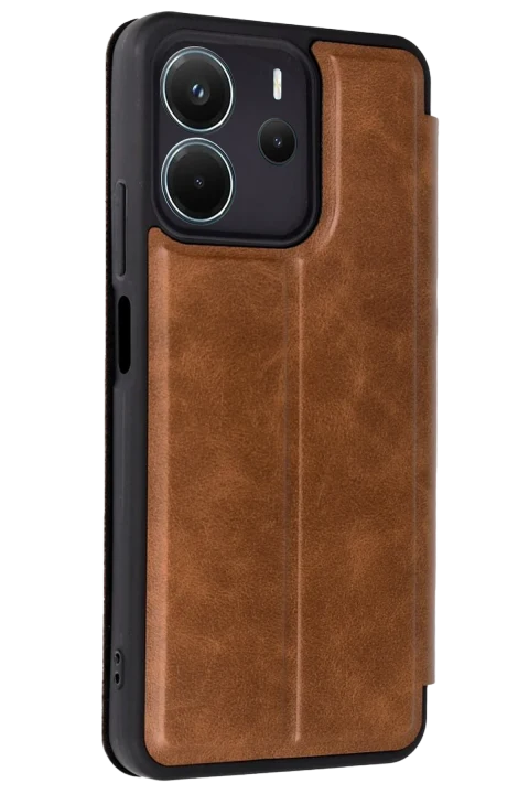 uryport Xiaomi Redmi Note 14 4G Kılıf Flip Cover - Taba