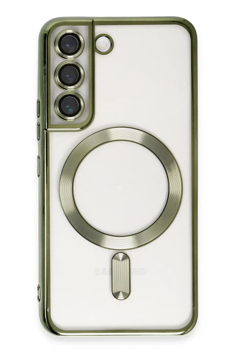 uryport Samsung Galaxy S22 Kılıf Kross Magneticsafe Kapak - Koyu Yeşil