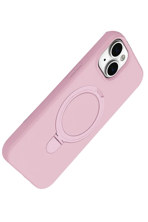 uryport Apple iPhone 15 Regal Magsafe Standlı Kapak - Açık Pembe
