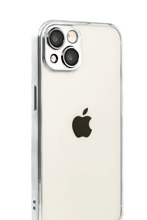 uryport Apple iPhone 15 Razer Lensli Silikon - Gümüş