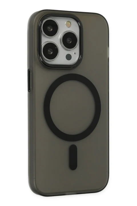 uryport Apple iPhone 14 Pro Max Kılıf Lodos Magneticsafe Mat Kapak - Siyah
