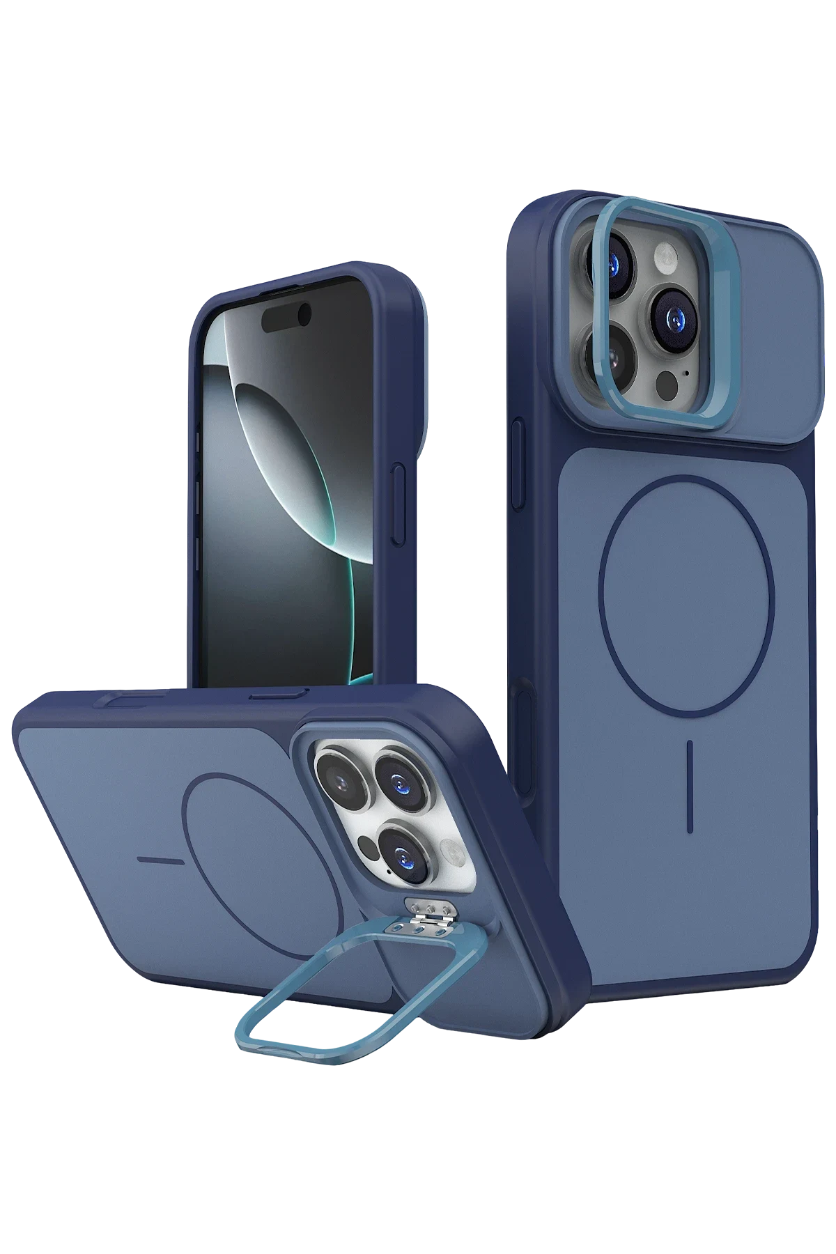 Joko Apple iPhone 16 Pro Max Pale Magsafe Standlı Kapak- Mavi