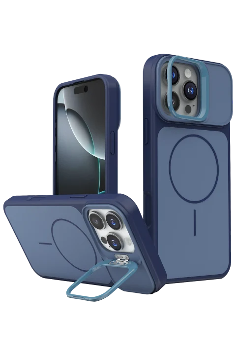 Joko Apple iPhone 16 Pro Max Pale Magsafe Standlı Kapak- Mavi