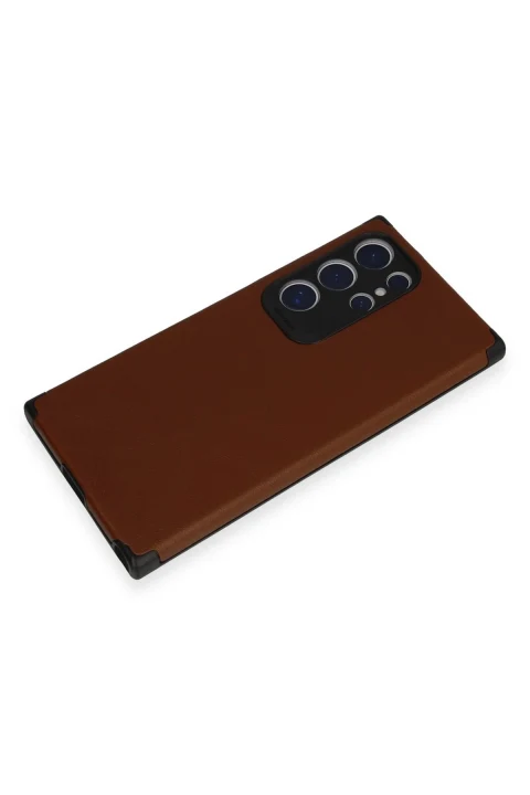 uryport Samsung Galaxy S24 Ultra Kılıf Loop Deri Silikon - Kahverengi