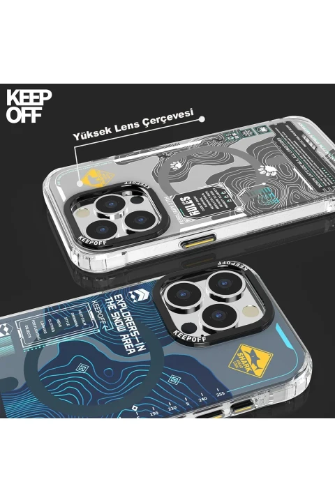 Keep Off Apple iPhone 15 Pro Max Map Magsafe Kapak - Desert