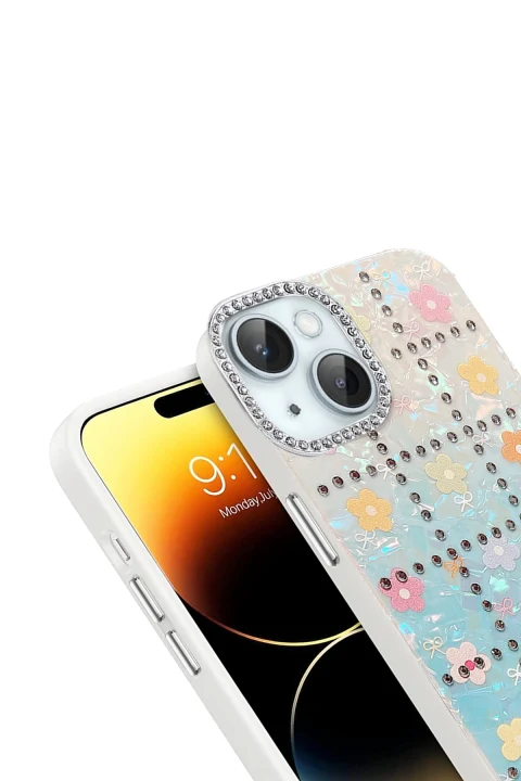 uryport Apple iPhone 14 Deco Desenli Kapak - Desen 1