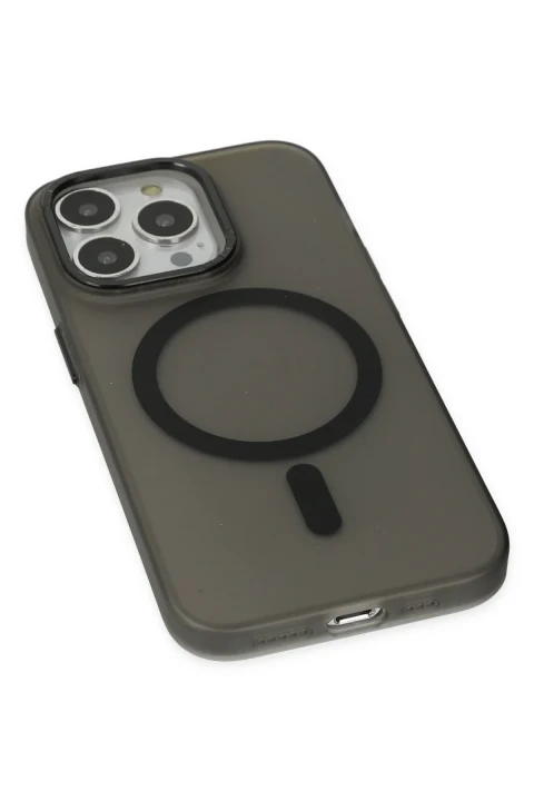 uryport Apple iPhone 14 Pro Max Kılıf Lodos Magneticsafe Mat Kapak - Siyah