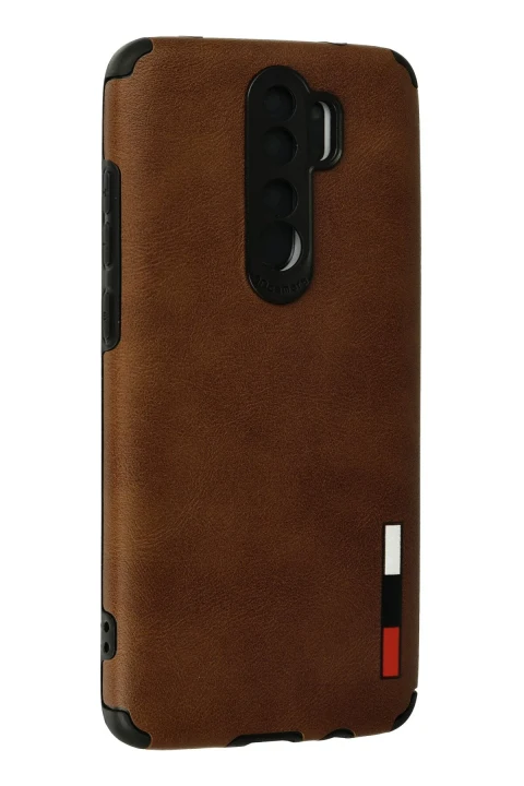 uryport Xiaomi Redmi Note 8 Pro Kılıf Loop Deri Silikon - Kahverengi