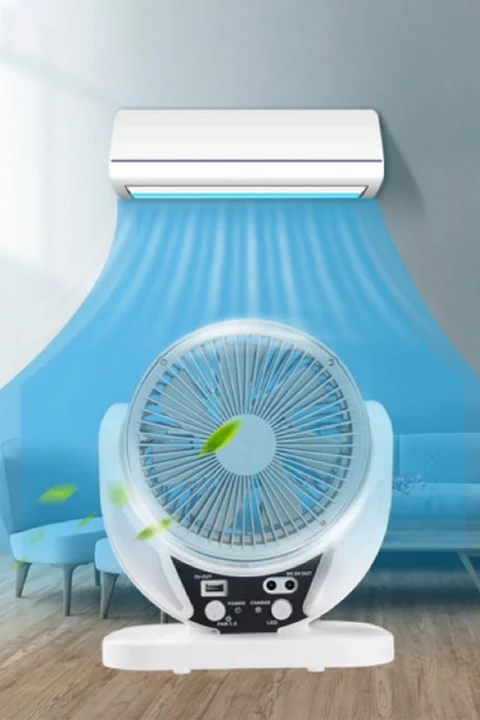 Konfulon FS21 Led Işıklı Masaüstü Soğutma Fanı - Beyaz